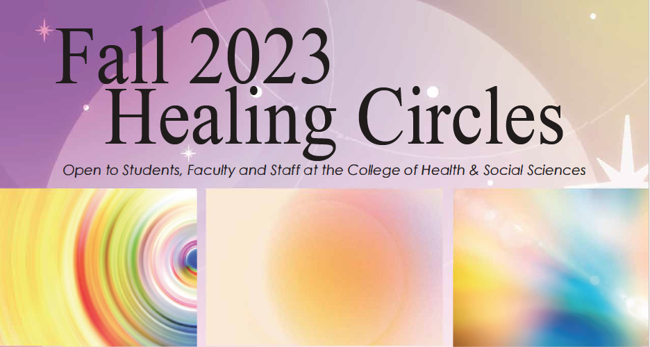 Healing Circles graphic with colorful abstract images