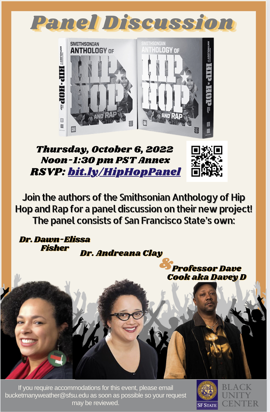 Hip Hop panel discussion flyer