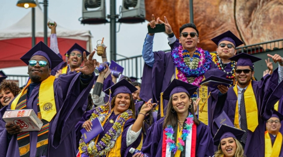 Group of students in caps and gowns