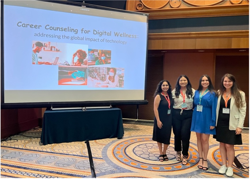 Elif Balin and students at NCDA meeting