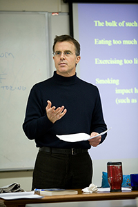 Adam Burke in classroom
