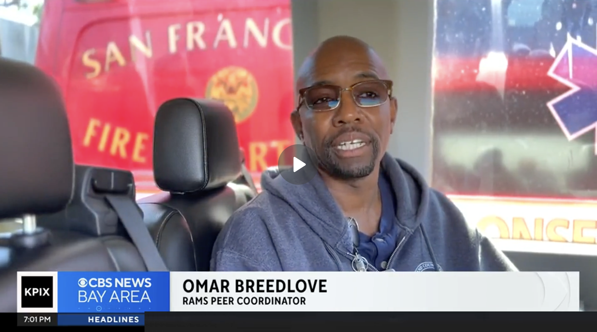Omar Breedlove appearing on CBS News Bay Area