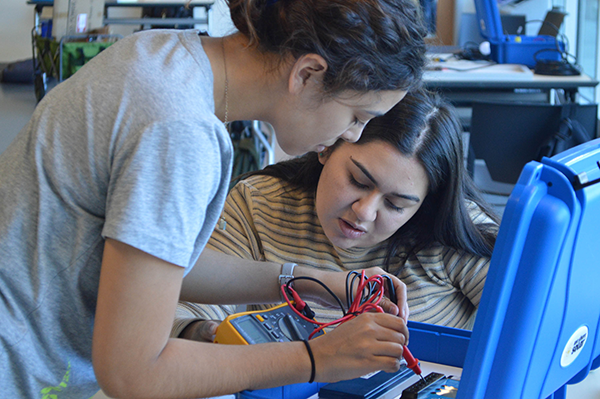 Katya Amezcua and LisaMarie Betancourt test the circuit 