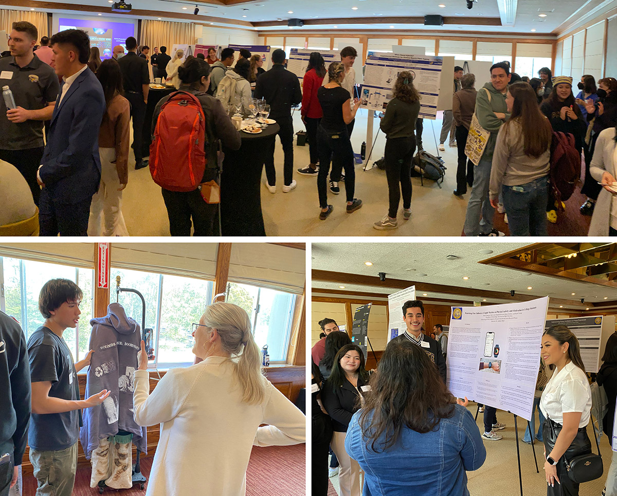 collage of students presenting posters