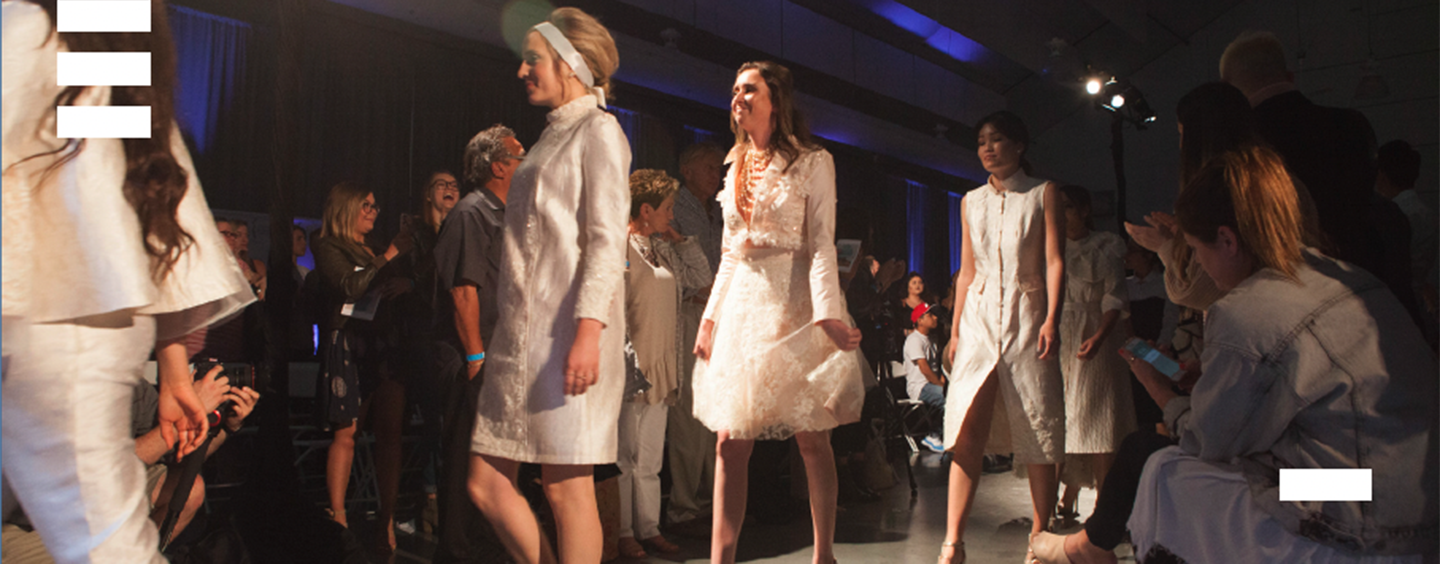 models walk down runway at student fashion show